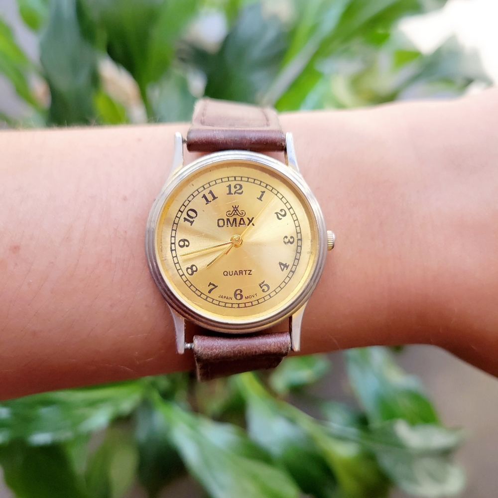 Vintage Omax Leather Watch